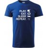 Stolný tenis - eat sleep - Tričko extra veľké (5-8XL) - 5XL ( Kráľovská modrá )