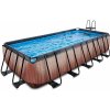 Bazén s pieskovou filtráciou Wood pool Exit Toys oceľová konštrukcia 540*250*122 cm hnedý od 6 rokov