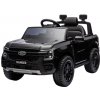 Beneo Elektrické autíčko FORD Ranger 12V, čierne, Koženkové sedadlo, 2,4 GHz diaľkové ovládanie, Bluetooth / USB Vstup, Odpruženie, 12V batéria, Plastové kolesá, 2 X 30W MOTOR, ORIGINAL licencia
