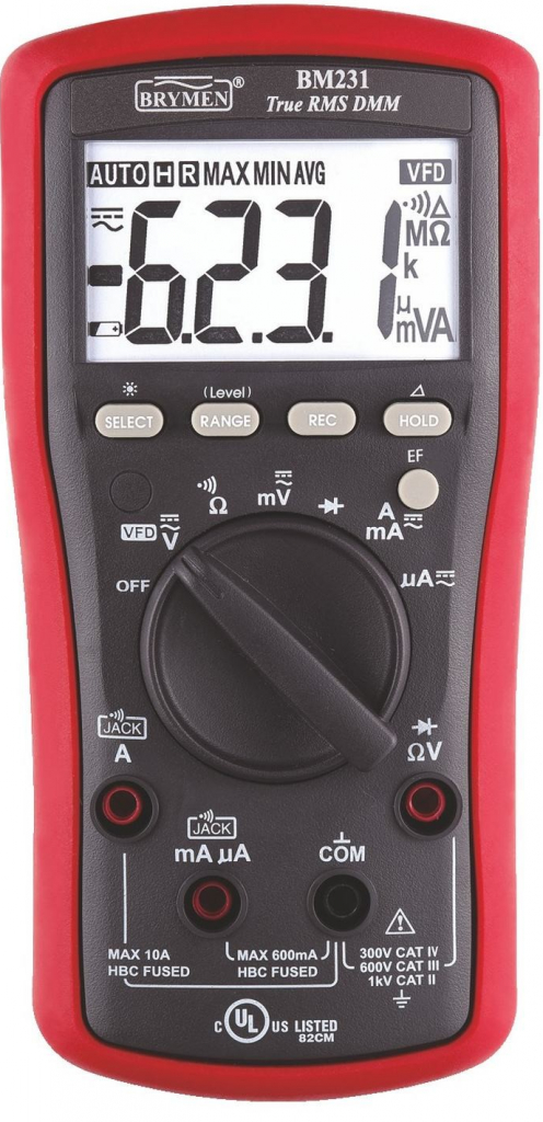 BM231 Multimeter TRMS (AC + DC) VFD EF