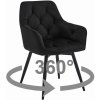 Textilomanie Otočné jedálenské kreslo JORK360 VELVET, čierne