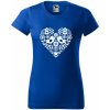 Handel Dámske tričko - Ľudový motív srdce Farba: kráľovská modrá, Veľkosť: XXXL
