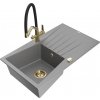 MEXEN/S MEXEN/S - Cesar granitový drez s odkvapkávačom vrátane batérie Duo, šedá 6514-71-671701-57-G