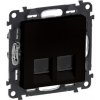 LEGRAND VALENA LIFE Dátová zásuvka 2xRJ45 Cat.5e FTP čierna 756354