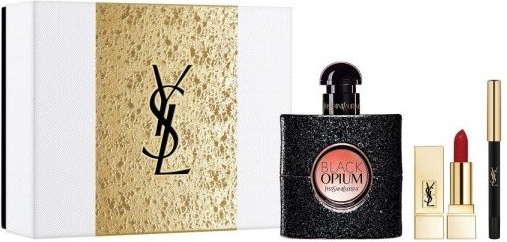Yves Saint Laurent Black Opium EDP 50 ml + vodeodolná ceruzka na oči 0,8g + rúž 1,3g darčeková sada