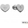 MOZA gold Diamantové náušnice srdiečko MG2011 Farba Zlata: biele Au
