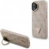 Guess PU 4G Strass Triangle Logo Stand Camera Frame MagSafe kryt pre iPhone 16, ružový 57983125188