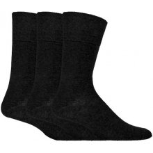Iomi Gentle Grip 3 páry pánske DIA ponožky s voľným lemom Čierna