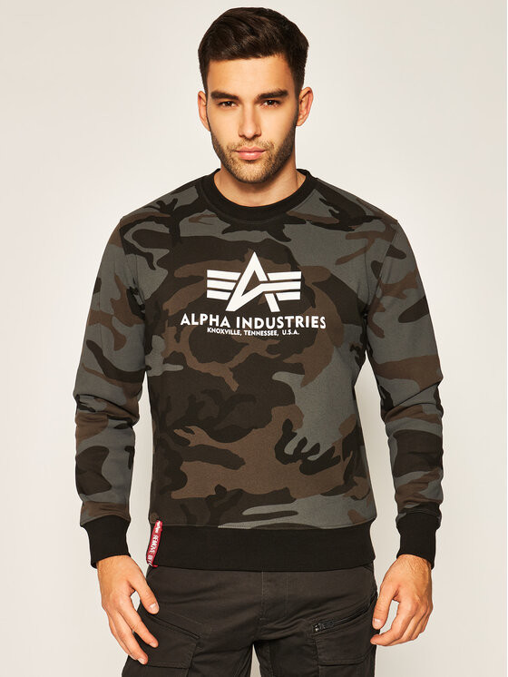 Alpha Industries mikina Basic Sweater olive camo