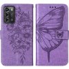 PROTEMIO 54821 ART BUTTERFLY Peňaženkový kryt ZTE Blade A72 (nevhodné pre verziu A7040) fialový