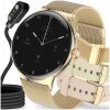 Inteligentné hodinky Linwear (MESH, BIELA, RUŽOVÁ) 3 PÁSKY zlaté