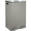 Taupe oceľový odpadkový kôš 2x30 l na triedený odpad/nášľapný Aliya – Spirella