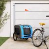 vidaXL Príves na bicykel pre psa modro-sivý oxfordská látka a železo 93841