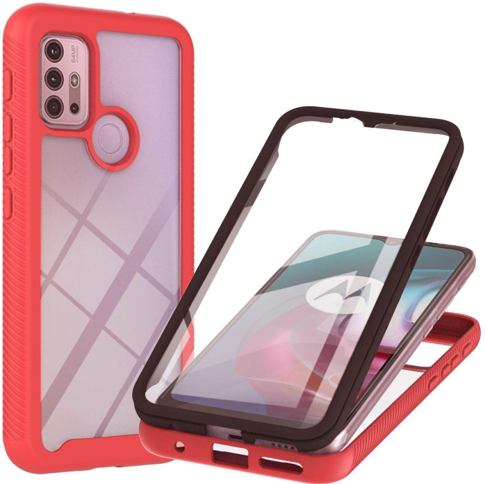 PROTEMIO 64520 DUAL Obojstranný kryt s fóliou Motorola Moto G10 / G20 / G30 červený