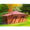 Domček na náradie N3 4x4m + 2x prístrešok na drevo 140cm