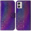 Peňaženkové kožené puzdro Colorful na Motorola Moto G13 / G23 / G53 5G - Fialová