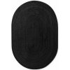 Hanse Home, Kusový koberec Jute Braided 106322 Black ovál, 160x230 ovál, čierna, chodba / predsieň