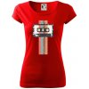 Retro kazeta - pruhy - Dámske tričko Pure - 2XL ( Červená )