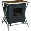 ECD Germany Skladacia kempingová skrinka, 60x64x45 cm, vzhľad dreva/čierna