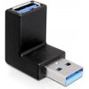 DeLock adaptér USB 3.0 samec - USB 3.0 samica pod uholom 90° vertikálne