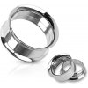 Šperky eshop - Piercing do ucha - tunel z chirurgickej ocele so zahnutými okrajmi C10.13 - Hrúbka: 25 mm