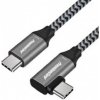 PremiumCord ku31cu1 USB-C zahnutý ( USB 3.2 GEN 2, 3A, 60W, 20Gbit/s ), 1m