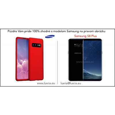 Púzdro Roybens 360 Full Body pre Samsung + tvrdené sklo - Červené Samsung: Galaxy S8 Plus
