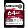 Kingston Canvas React Plus SDXC 64GB UHS-II U3 V90 Class 10 (r300MB,w260MB) SDR2/64GB - Pamäťová karta SD