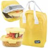 Verk 07394 Termotaška s nádobami na potraviny, 1x 950 ml, 1x 650 ml, žltá (Bezpečné a štýlové riešenie na skladovanie a prenášanie jedla)