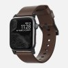 Nomad Leather Strap pre Apple Watch Series 1/2/3/4 42/44 mm, Hnedá/čierna NM1A4RBM00