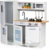 Eco Toys Drevená kuchynka pre deti s LED svetlom a príslušenstvom 80,5 cm
