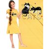 Dievčenská nočná košeľa Lazy Cats žltá