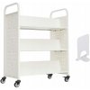 SucceBuy Vozík na knihy z uhlíkovej ocele, biely, 3-poschodový, nosnosť 150 kg