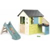 Set šmykľavka s vlhčením s dĺžkou šmyku 90 cm XS Slide Little Smoby a rozšíriteľný domček Pretty Life s kuchynkou