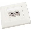 Zásuvka Solarix CAT5 STP 2 x RJ45 pod omietku biela SX9-2-5E-STP-WH