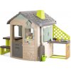 Domček ekologický s výbavou pre kuchára v natur hnedých farbách Neo Jura Lodge Playhouse Green Smoby rozšíriteľný