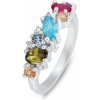 Brilio Silver strieborný prsteň s farebnými zirkónmi RI099W