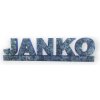 Machový obraz - Nápis Janko - Odtiene modrej