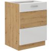 Bývaj s nami SK, AXEL kuchynská skrinka 60D 1F, biely lesk/dub artisan LTD,MDF