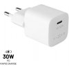 Fixed Mini sieťová nabíjačka s USB-C výstupom a podporou PD, 30W, biela FIXC30M-C-WH
