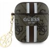 Guess GUA2P4RPSW kryt na AirPods 1/2 hnedý so 4G potlačenými pruhmi Charm