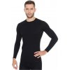 Pánske tričko Brubeck Active Wool s dlhým rukávom Black - XXL