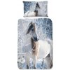 Good Morning Flanelové obliečky Good Morning White Horse 140x200/70x90 cm