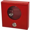 Kovová skrinka na kľúč so zámkom, 2 ks kľúčikov, červená, (12,2 x 12,2 x 3,1 cm)