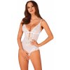 Obsessive Heavenlly Crotchless Teddy White