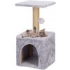 Škrabadlo pre mačky - Domček s loptičkou 2 poschodia 75 cm SPRINGOS PA1032