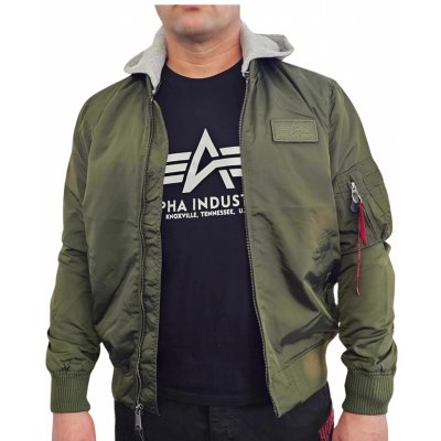 Alpha Industries pánska prechodná bunda MA-1 TT HOOD dark green zelená