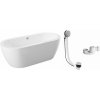 Polysan SAMIRA voľne stojaca vaňa + chrómová odtoková súprava (Voľne stojaca akrylátová vaňa 173 cm)