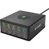 Nabíjačka Blitzwolf 868H, 2xUSB-A, 3xUSB type-C a bezdrôtové Qi nabíjanie s displejom, 160W (čierna)