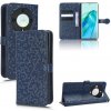Peňaženkové kožené puzdro Honeycomb na Honor Magic5 Lite - Modrá